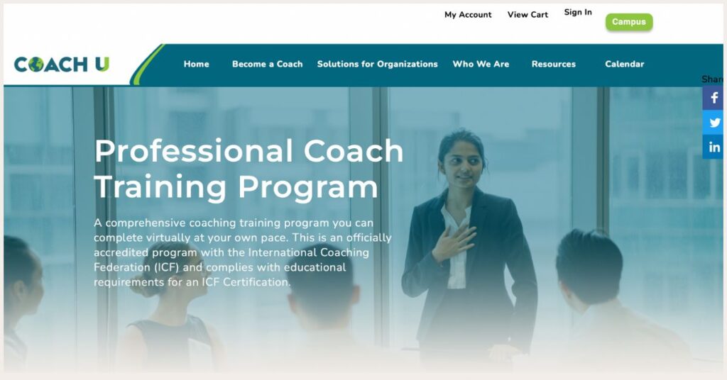 Screenshot of CoachU Training Program