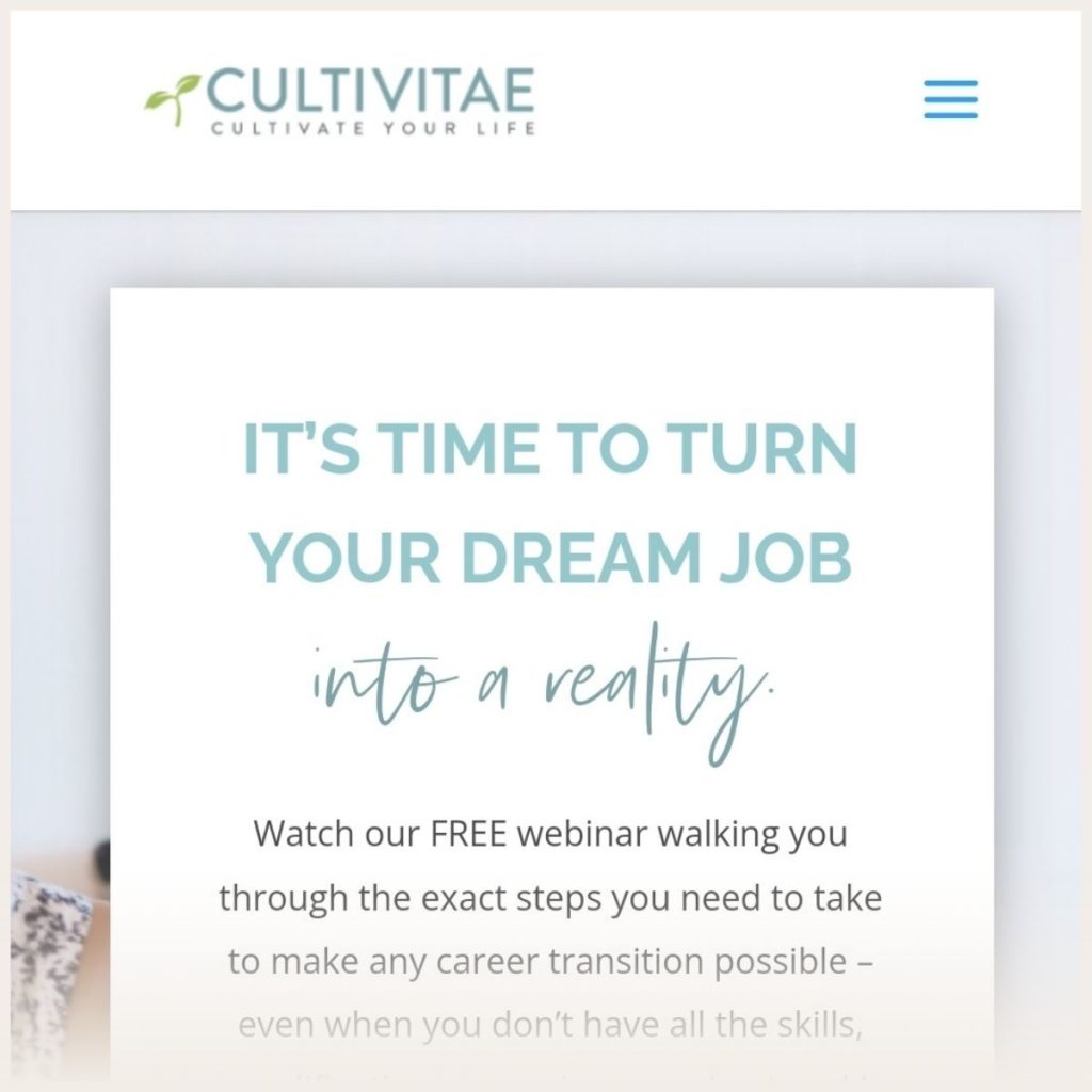 Screenshot of Cultivitae website