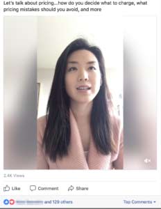 Facebook livestream example