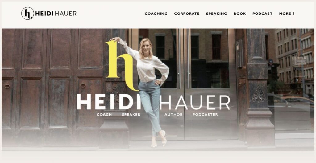 Screenshot of Heidi Hauer's website