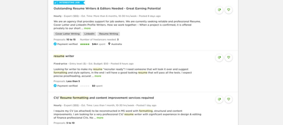 Upwork screenshot 