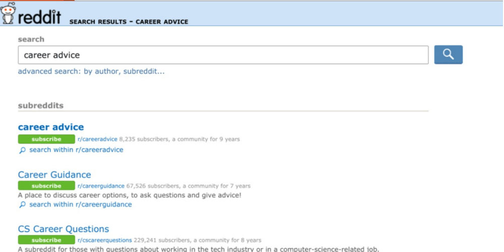 Reddit search