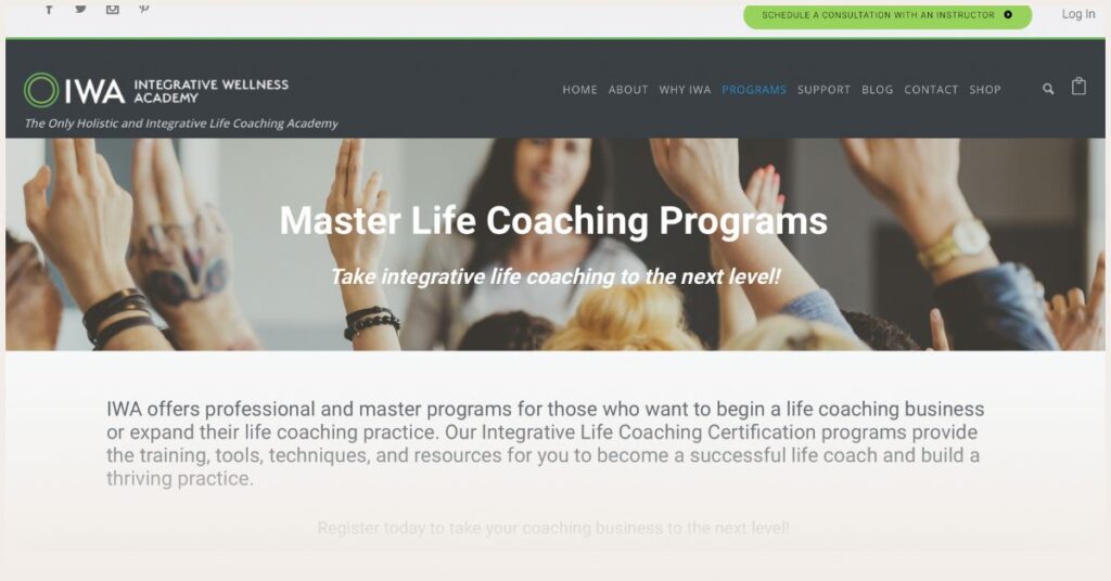 Screenshot of Integrative Wellness Academy Program