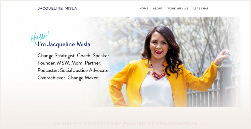 Screenshot of Jacqueline Misla's website