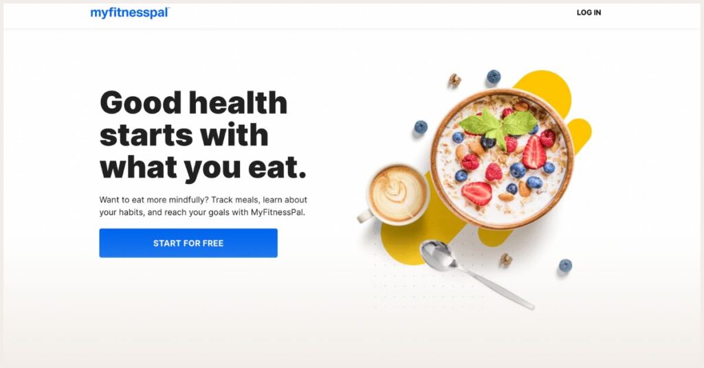 Screenshot of MyFitnessPal website 