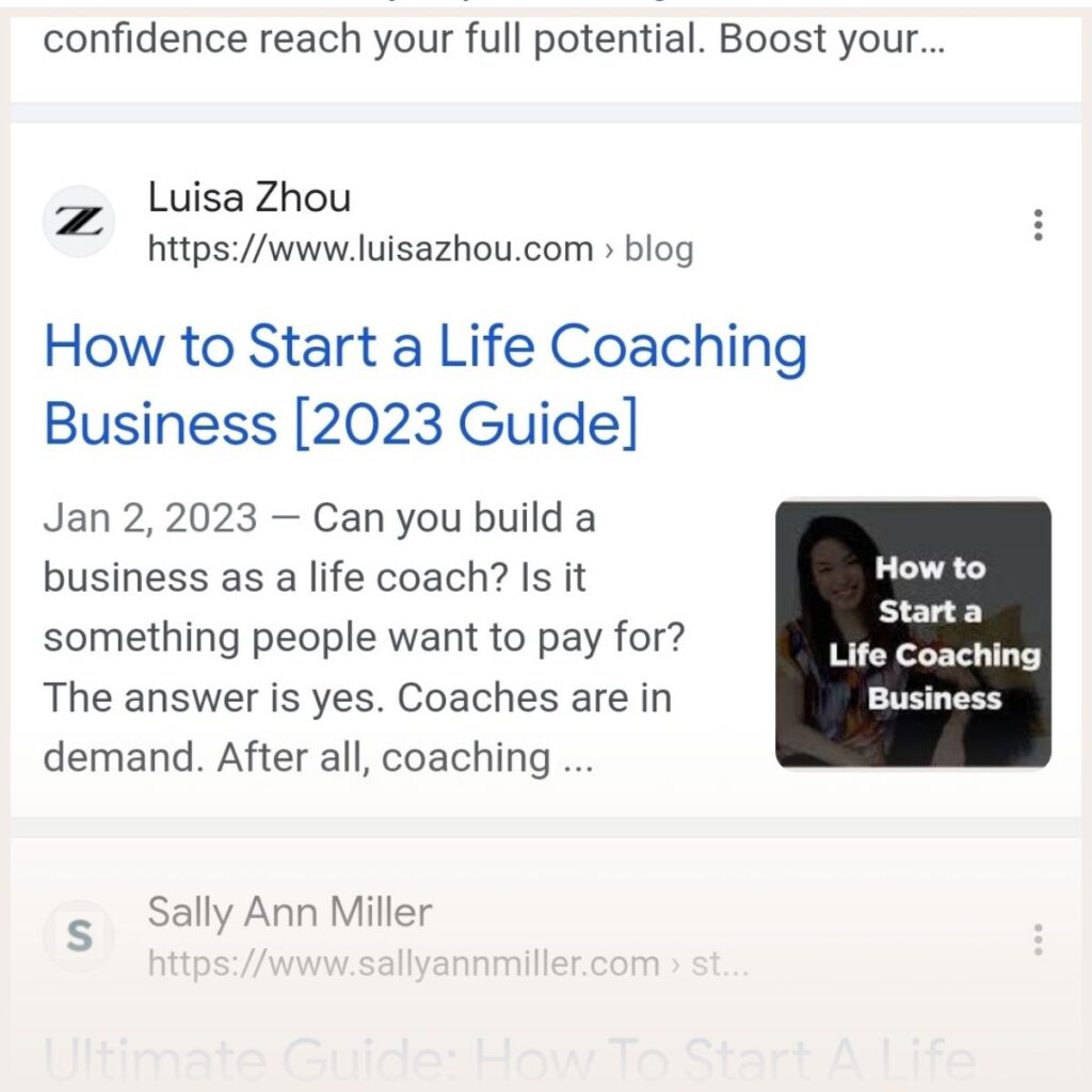 Screenshot of a title in google search results 