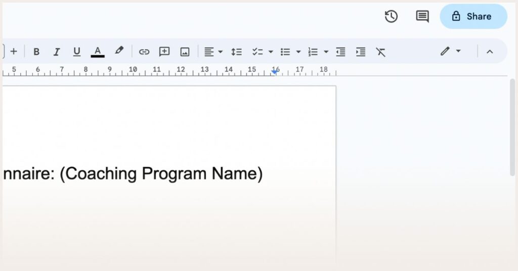 Screenshot of sharing Google Docs