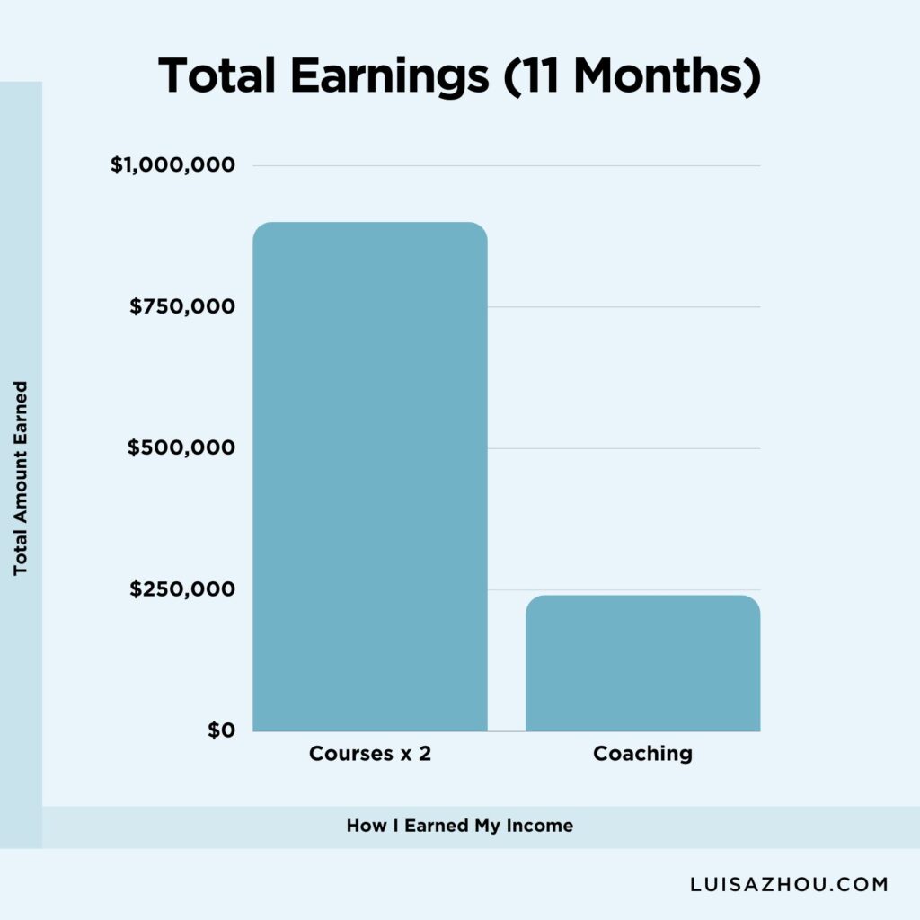 Graph of Luisa Zhou's first year business revenue 