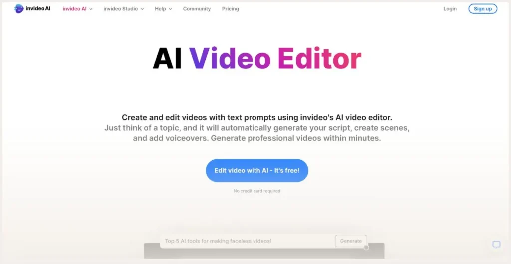 InVideo website